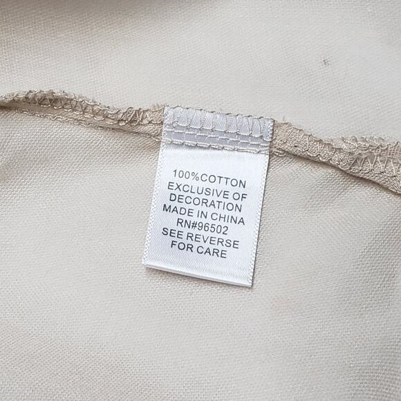 Krazy Kat Womens XL Light Khaki Cotton Tunic Top Crochet Button Front Boho Style - Picture 11 of 12